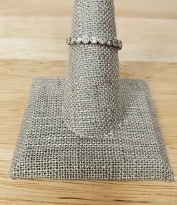 Sterling Silver Half Eternity Band Round Cut CZ Ring Eternity 925 Size 7